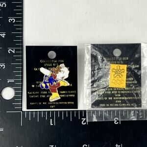 Lot Of 2 1988 U.S. Olympic Pins Howdy Calgary Skating Winter Summer Mascots